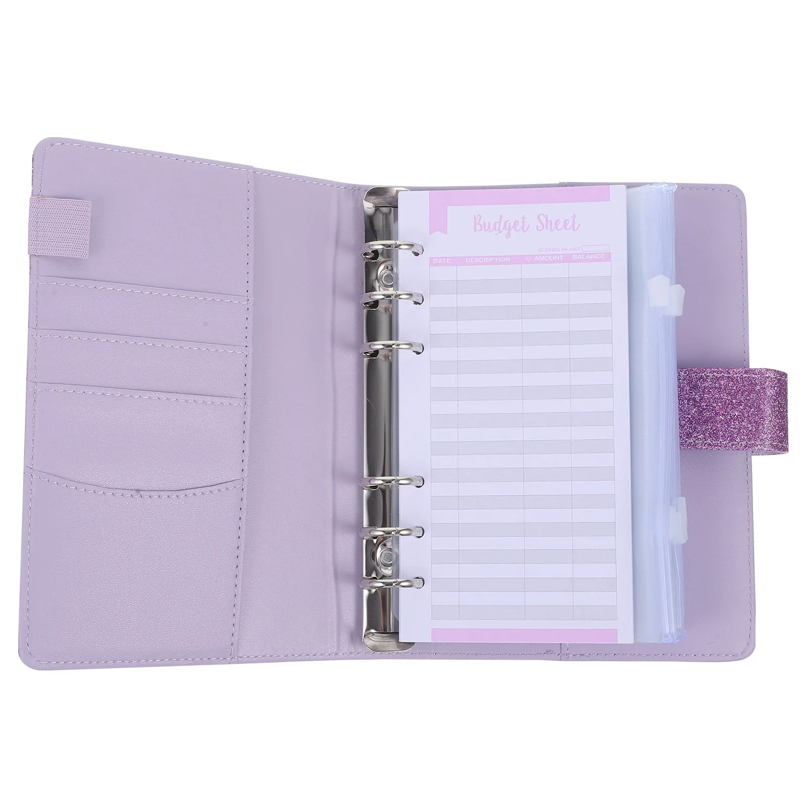 1 set 1 Set Budget Binder Money Organizer Cash Bills Planner Notebook Cover With Zipper Envelopes For Cash Coins Checks Id Cards