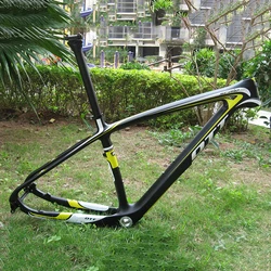 27.5 Carbon Mountain Bike Frame MTB Bicycle Frameset Yellow/Black Thru Axle 142mm