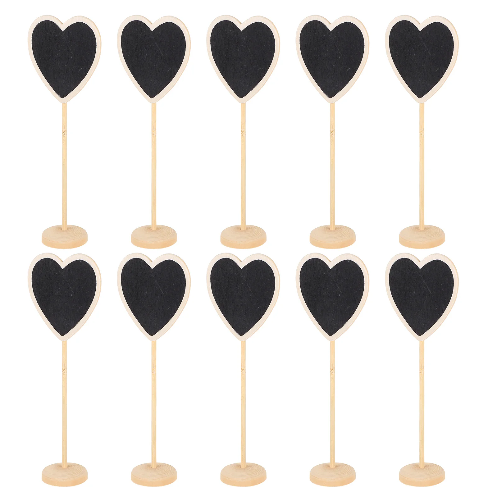 10 Pcs Heart-shaped Wedding Message Board Chalk Boards for Tables Wood Plates Small Chalkboard Sign