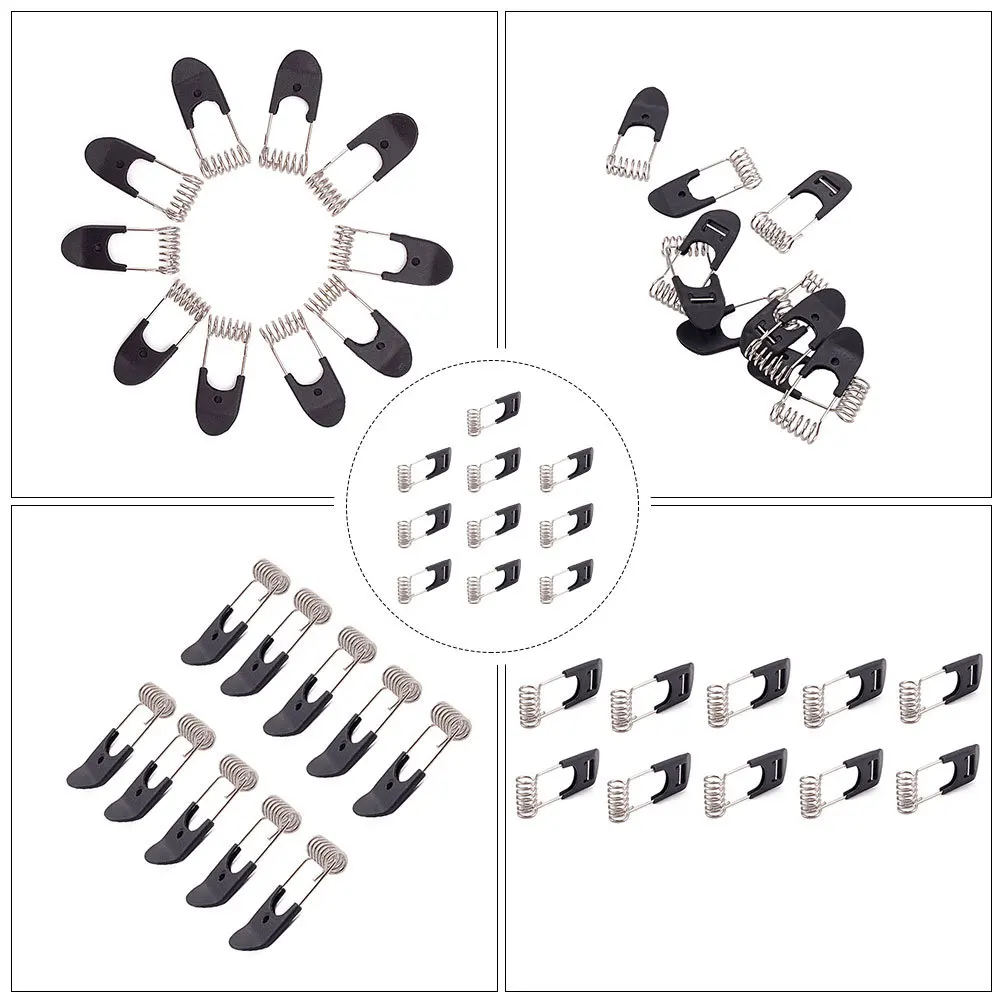 

10pcs Black Spring Clips Plastic Metal Light Fixtures Holder For String Lights Outdoor Indoor Decor Lamp Adornment Ceiling Light