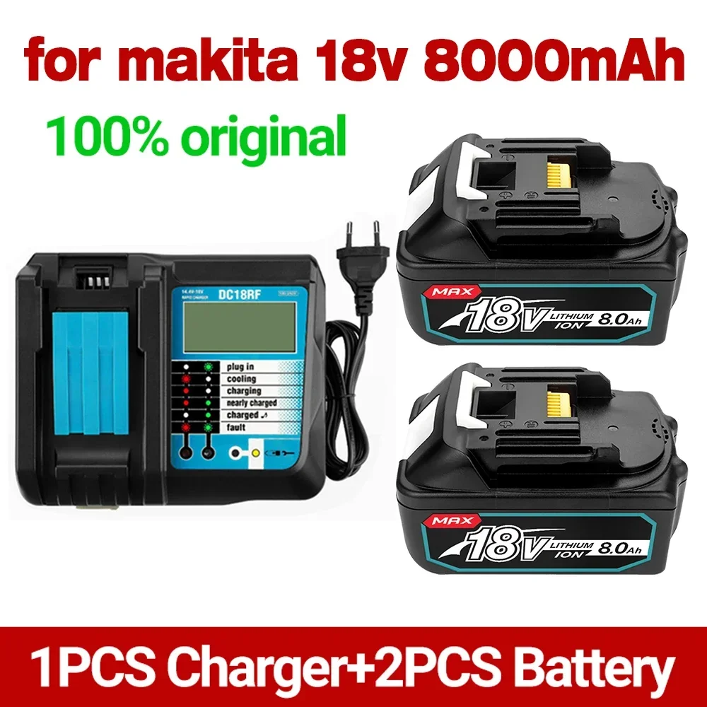 6000mAh 18V Battery BL1860B  BL1860 BL1850 BL1840, Replacement Power Tool Battery for Cordless Drill, with 3A DC18RF Charger