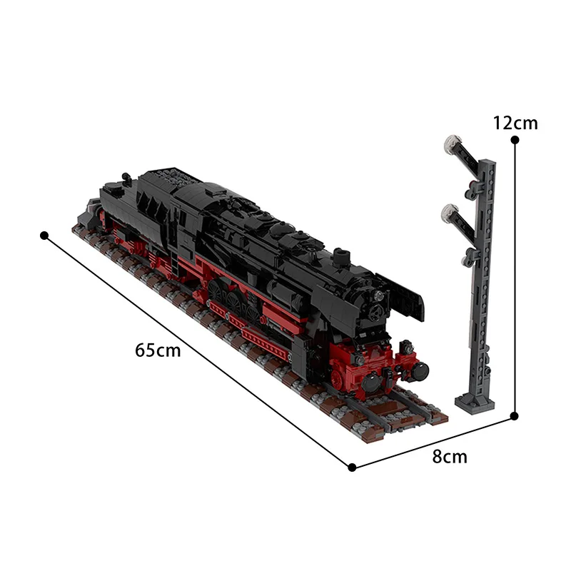 MOC German Class 52.80 Steam Locomotive Classic Building Blocks Railway Engine Train Toys Bricks Hobby Assembled Children's Gift