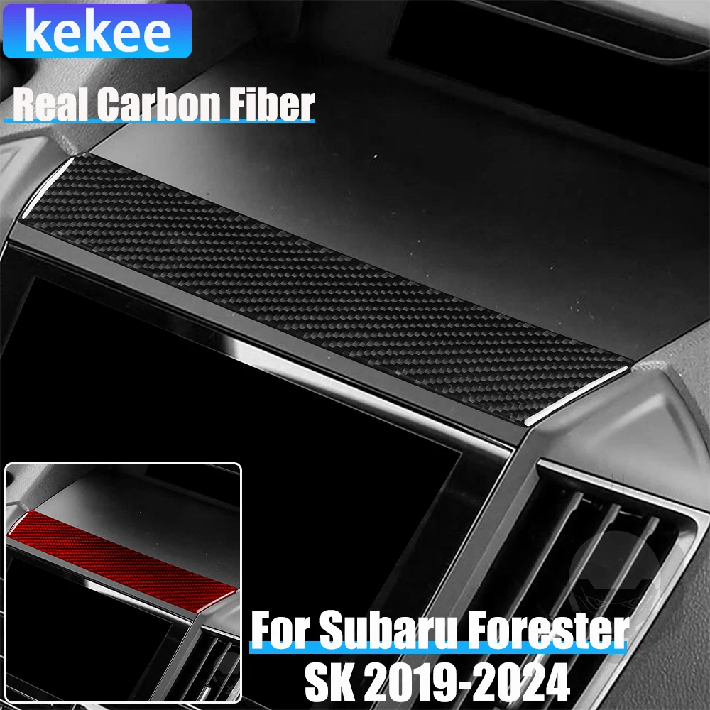 

Real Carbon Fiber Car Accessories Center Console Panel Cover Soft Sticker For Subaru Forester SK 2019 2020 2021 2022 2023 2024