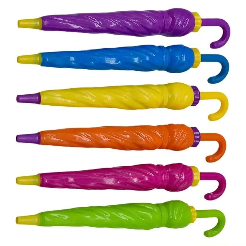 6Pcs Novelty Umbrella Ballpoint Pen Funny Writing Tool 1.0mm for Student Writing Drawing Christmas Stocking Fillers