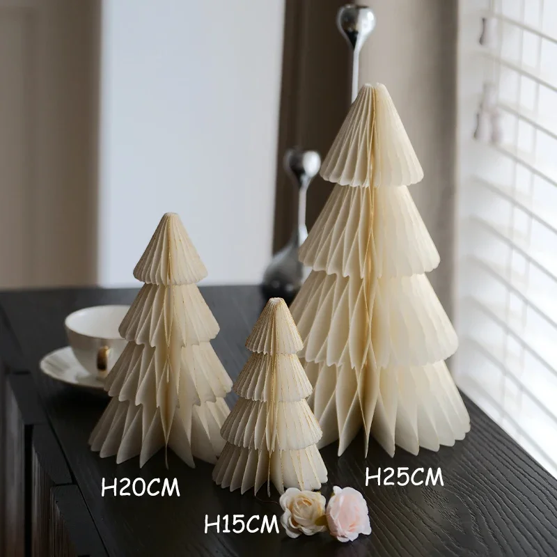 Multi-style Christmas Small Gift Mini Christmas Tree Desktop Small Ornaments Paper Folding Christmas Tree Combination suit 2025