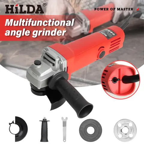 HILDA 전기 앵글 그라인더 1300W 220V 전동 공구 연마 기계 그라인더 Makita 18v 배터리 용 PVC 절단