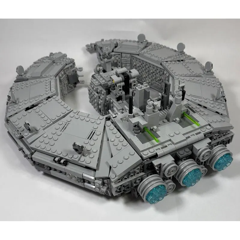 MOC 블록 우주 전쟁 시리즈 회색 우주선 창의적 브릭 모델 교육용 장난감 생일 성인 선물 MOC-236662 1469PCS