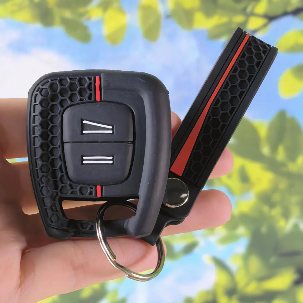 Modern Honeycomb Silicone Key Fob Shell With Keychain For Vauxhall Opel Astra Zafira Vectra Tigra Signum Omega Holden