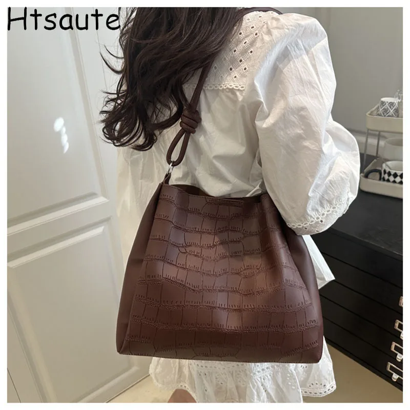 

Модная квадратная сумка из искусственной кожи, женская сумка через плечо в стиле ведра, высококачественные женские сумки на плечо, практичная и роскошная сумка-хобо