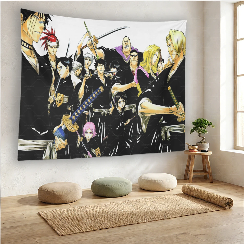 Bleach Anime Tapestry Ichigo K-Kurosaki Wall Hanging Aesthetic Bedroom Dorm Manga Decor