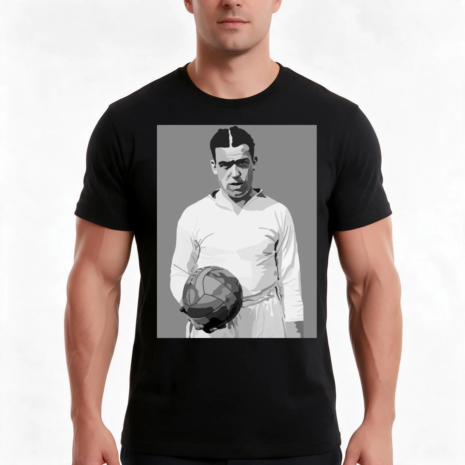 Dixie Dean Digital Art T-Shirt, Summer Casual Cotton Tee, Oversized Streetwear Tops, Vintage Graphic Print, Unisex Men Women