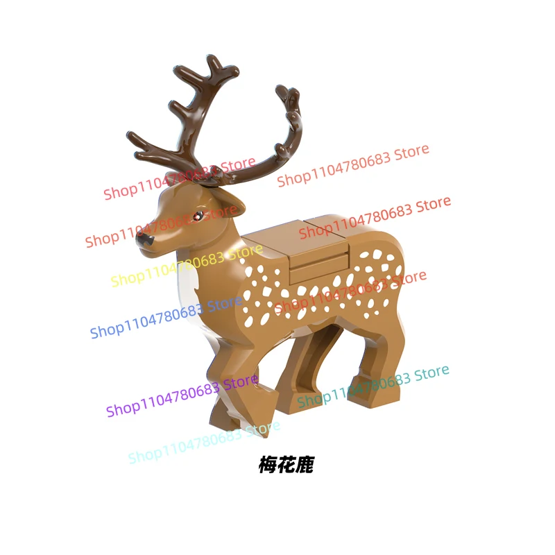 MOC ビルディングブロック透明トナカイミニアクションフィギュア組立モデル装飾漫画アニメアクセサリーおもちゃギフト