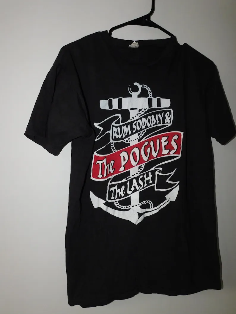 vintage 1985 The Pogues T Shirt Rum Sodomy and Lash Shane MacGowan indie Irish Punk Rock 80s long or short sleeves