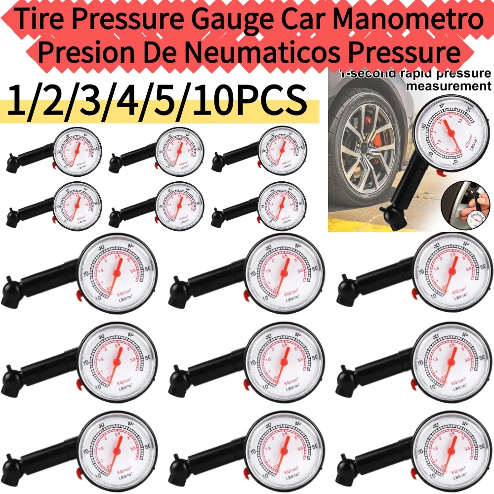 Medidor de Pressão de Pneus para Carro (1/2/3/4/5/10 Peças) - Manômetro de Pressão de Pneus para Veículos