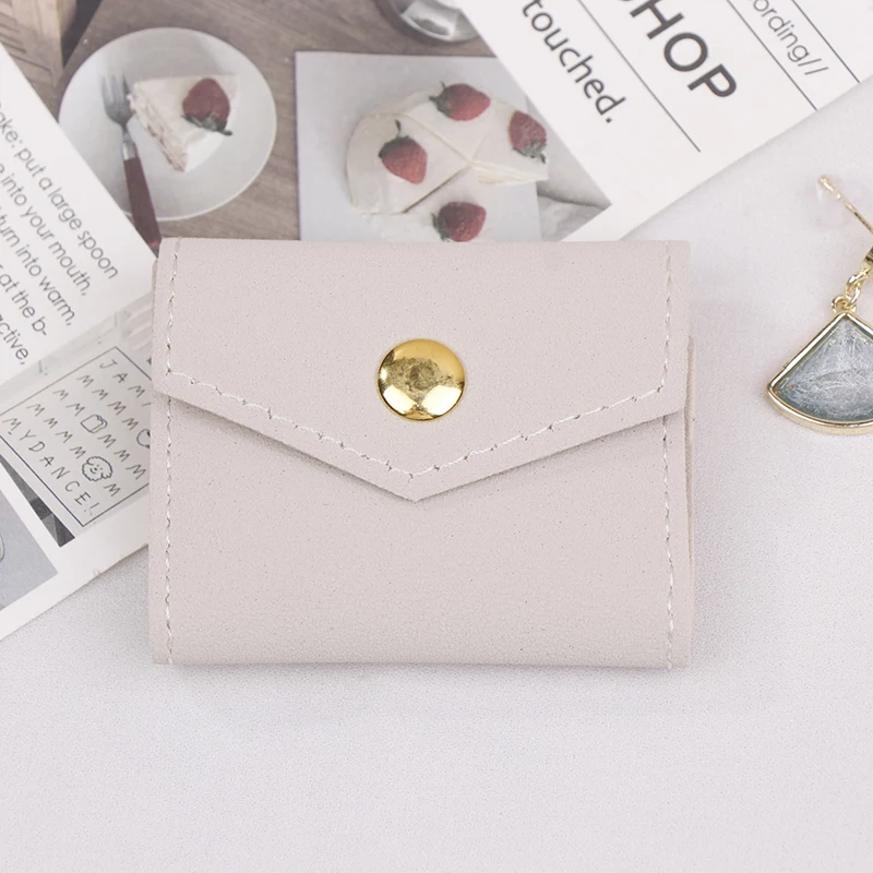 Mini Envelope Jewelry Bag Snap Button Closure Luxury Microfiber Suede Jewelry Necklace Earrings Packaging Pouch Bags