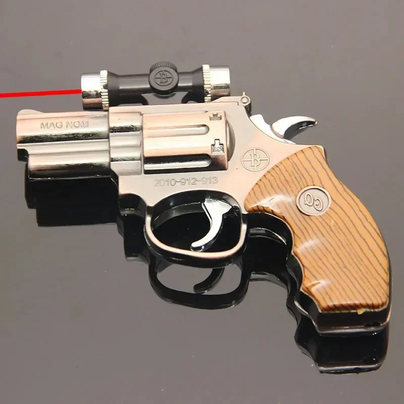 2025 Metal Mini Gun Inflatable Lighter Windproof Infrared Jet Red Flame Butane Gas Rechargeable Lighter Personalized Men's Gift