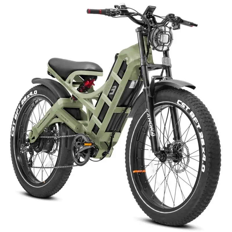 JYF Upgraded 48V 60Ah lithium battery 250W 26x4 inch tires, hydraulic disc brakes, dual suspension APP control mountain electric view 3