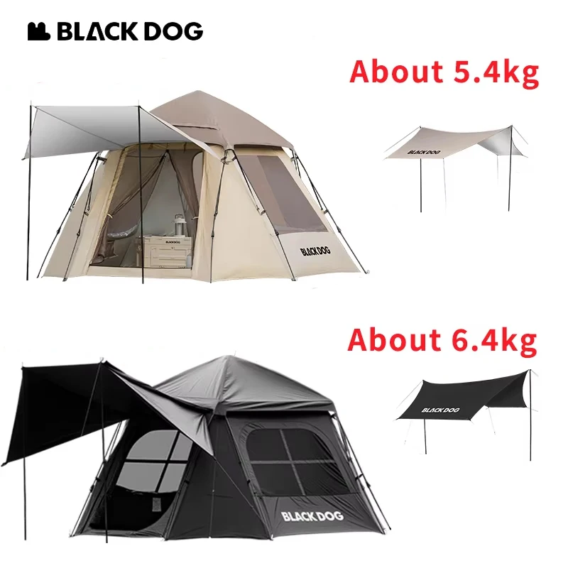 Naturehike BLACKDOG Movie Star Octagonal 1-Second Quick Opening Automatic Tent Strong Wind Resistant Skeleton Anti Splash Water