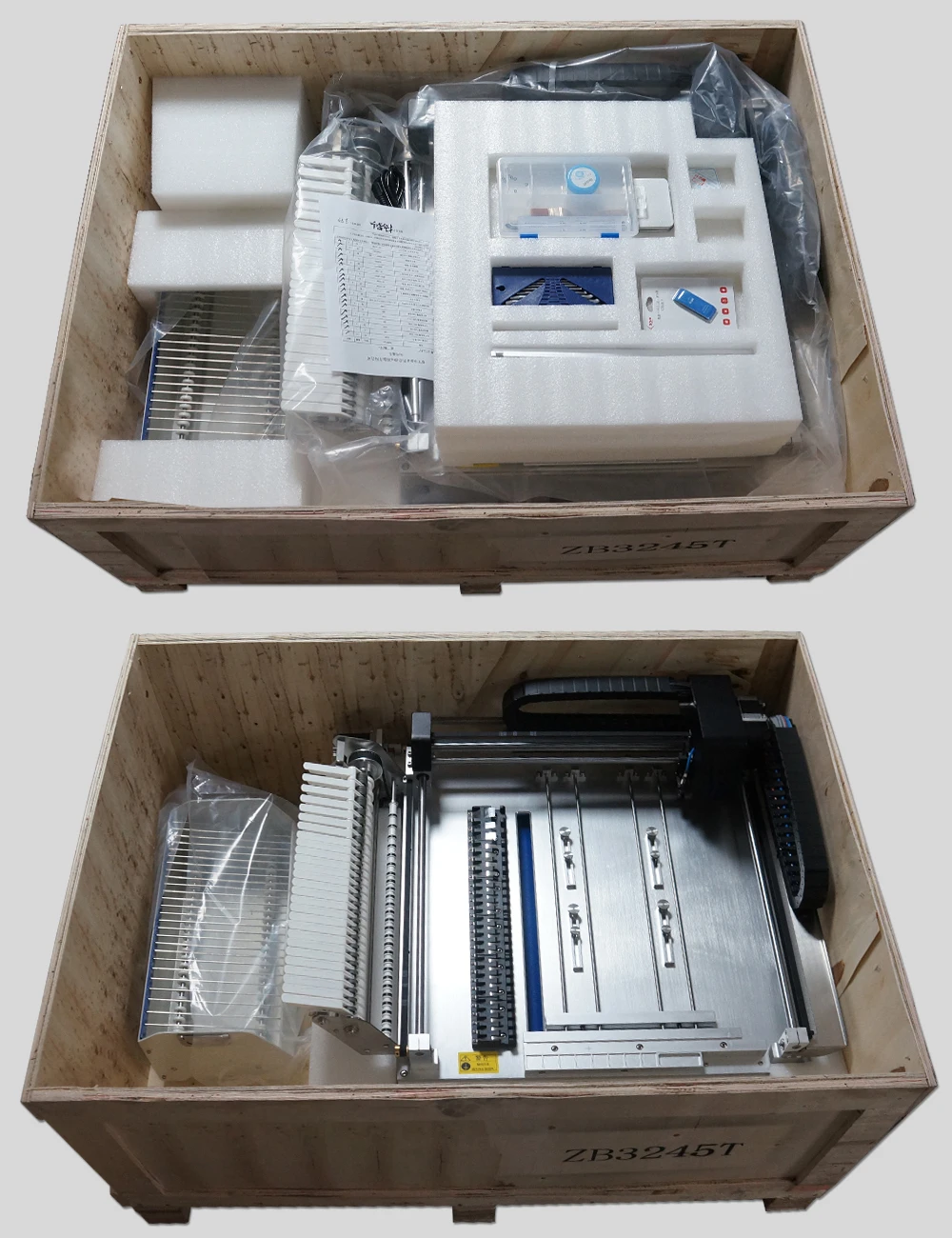 Desktop SMT Pick Place Machine 2 Heads ZB3245T with Reflow Oven Stencil Printer And Paste Mixer for Assembly Line