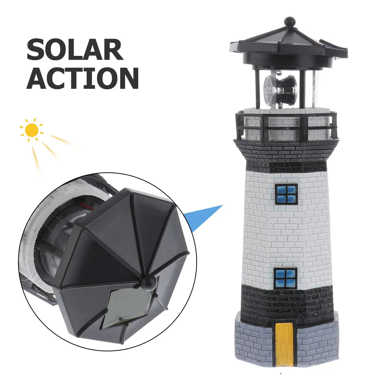 

Resin Lighthouse Solar Lighthouse Light Lamp for Outdoor Garden Yard Patio Decor LED Path Light Solar Powered Lawn Ornament