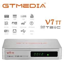 Спутниковый ТВ-приемник GTMEDIA V7 TT Full HD DVB-T/T2/стандартный ТВ-приставка с USB-декодером Wi-Fi поддержка H.265 HEVC 10 бит