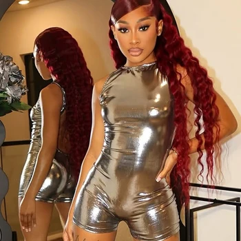 แปลกPuss Silkyเซ็กซี่Playsuitผู้หญิงBackless Coquetteแขนกุดฤ...