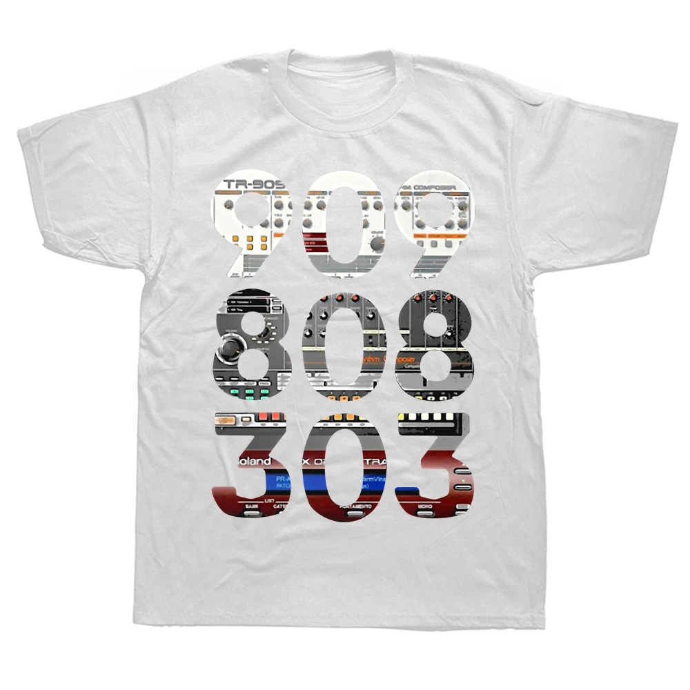 Funny Synthesizer 909 808 303 Drum T Shirts Summer Graphic Cotton Streetwear Short Sleeve Birthday Gifts T-shirt Mens Clothing