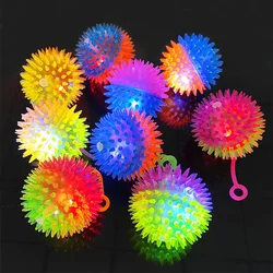 Kids Glitter Sounding Elastic Bouncing Ball Toy  Funny Lighting Spiked Ball Massage Balls Fitness Ball Stress Relief Fidget Toy