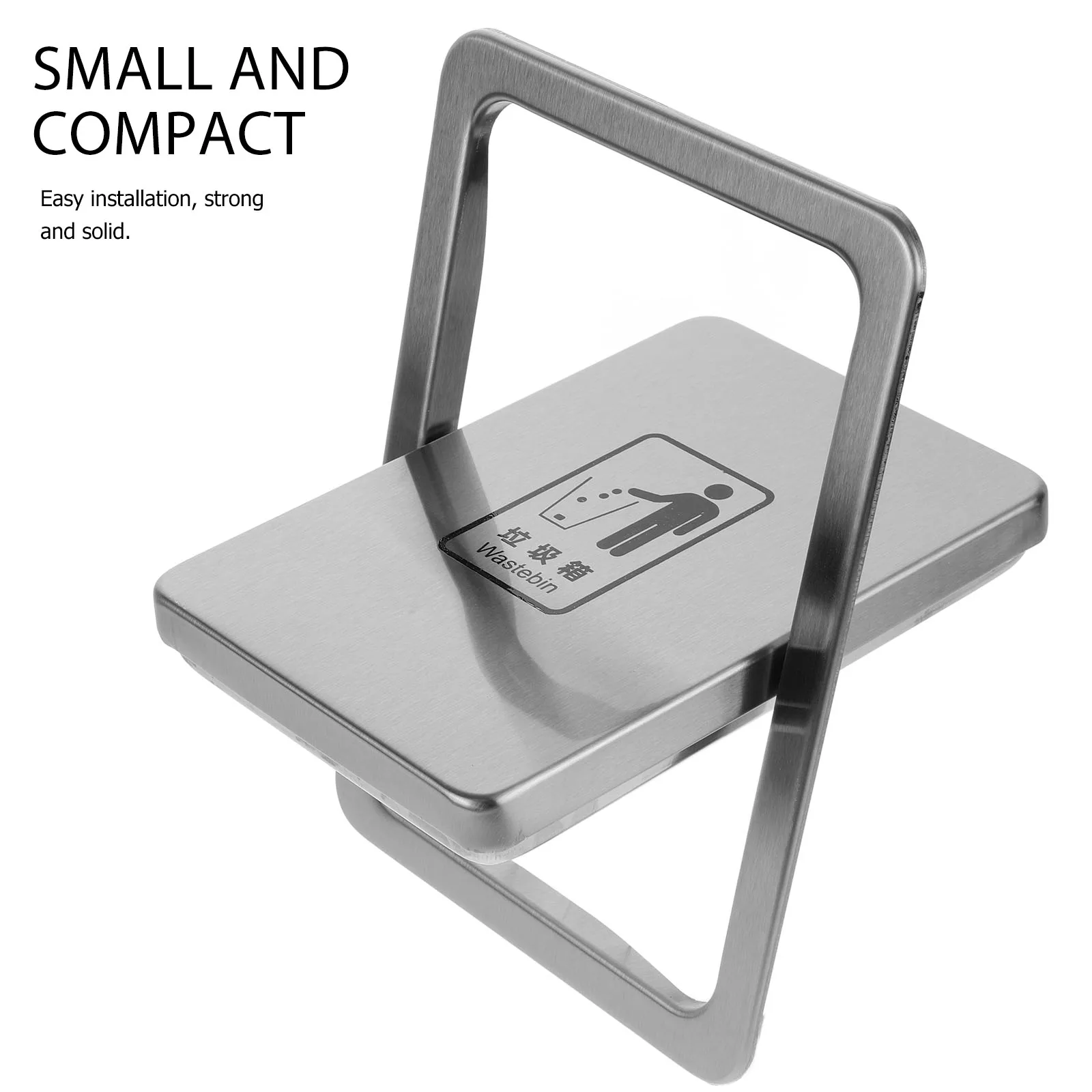 

Stainless Steel Trash Can Kitchen Countertop Lid Recessed Cover Embedded Square Hidden Flap Garbage Bin Bathroom Supply D227
