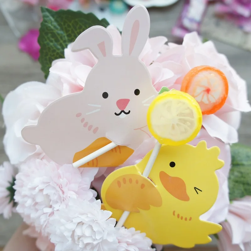 

two animal 25pcs lollipop cover rabbit duck as baby shower children birthday candy decorate party Christmas gift packaging