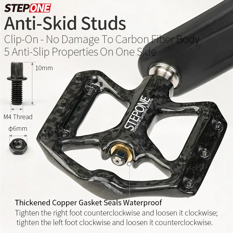 JSHOU BIKE Bicycle Pedals Ultralight Carbon Fiber Non-Slip Road Mountain MTB Bike Pedal Waterproof Bicycle Accessories/Parts