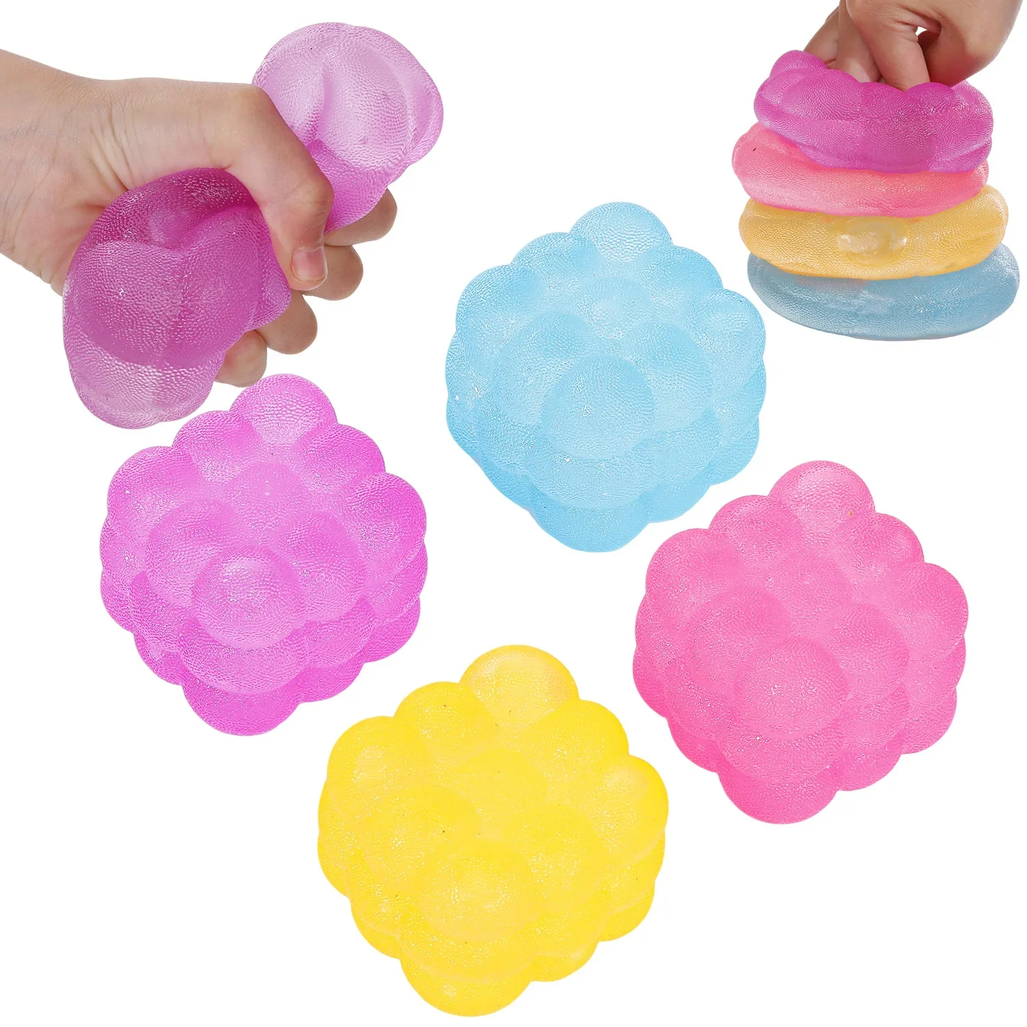 1Pc New Three-dimensional Candy Kneading Music Adult Stress Relief Squeeze Sensory Toys Decompression Simulation Cube Party Gift