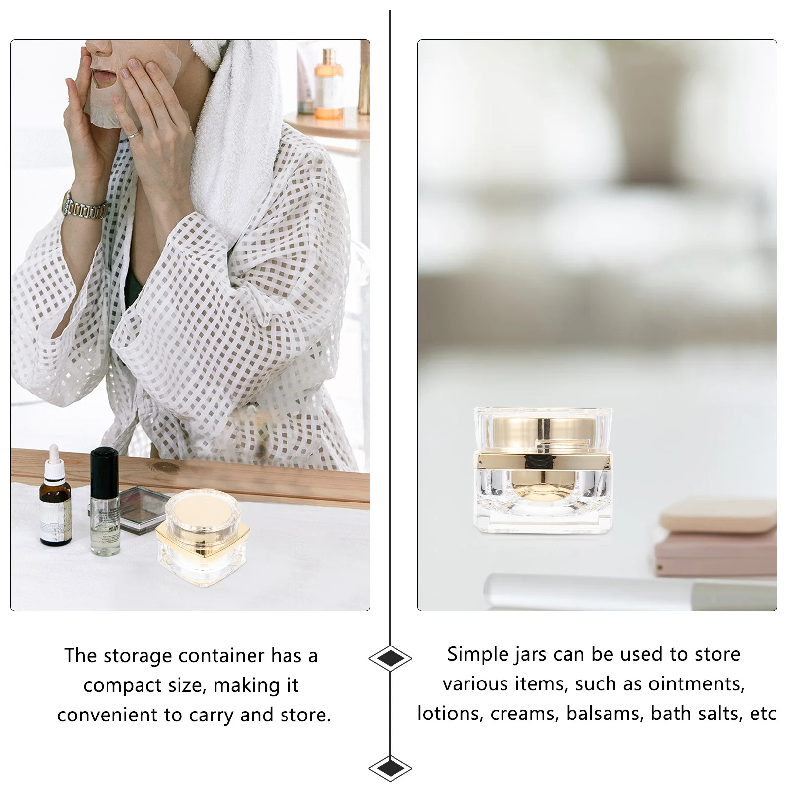 

1Pcs Compact Cream Sub Jar Refillable Packaging Container with Flat Lid for Skincare Balm Ointment Dispenser