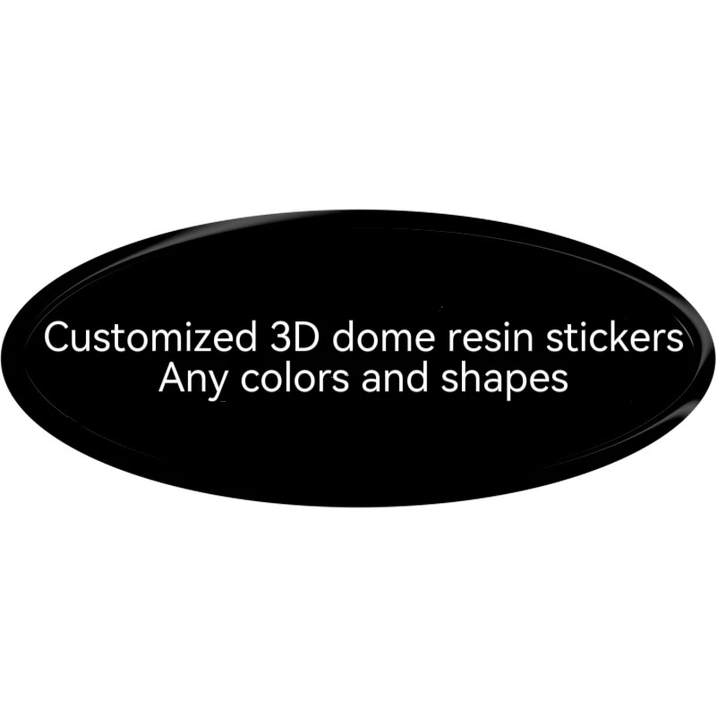 Customized 3D Dome Resin Adhesive Stickers Waterproof Transparent Oval Shiny Epoxy Adhesive Stickers with Own Designs