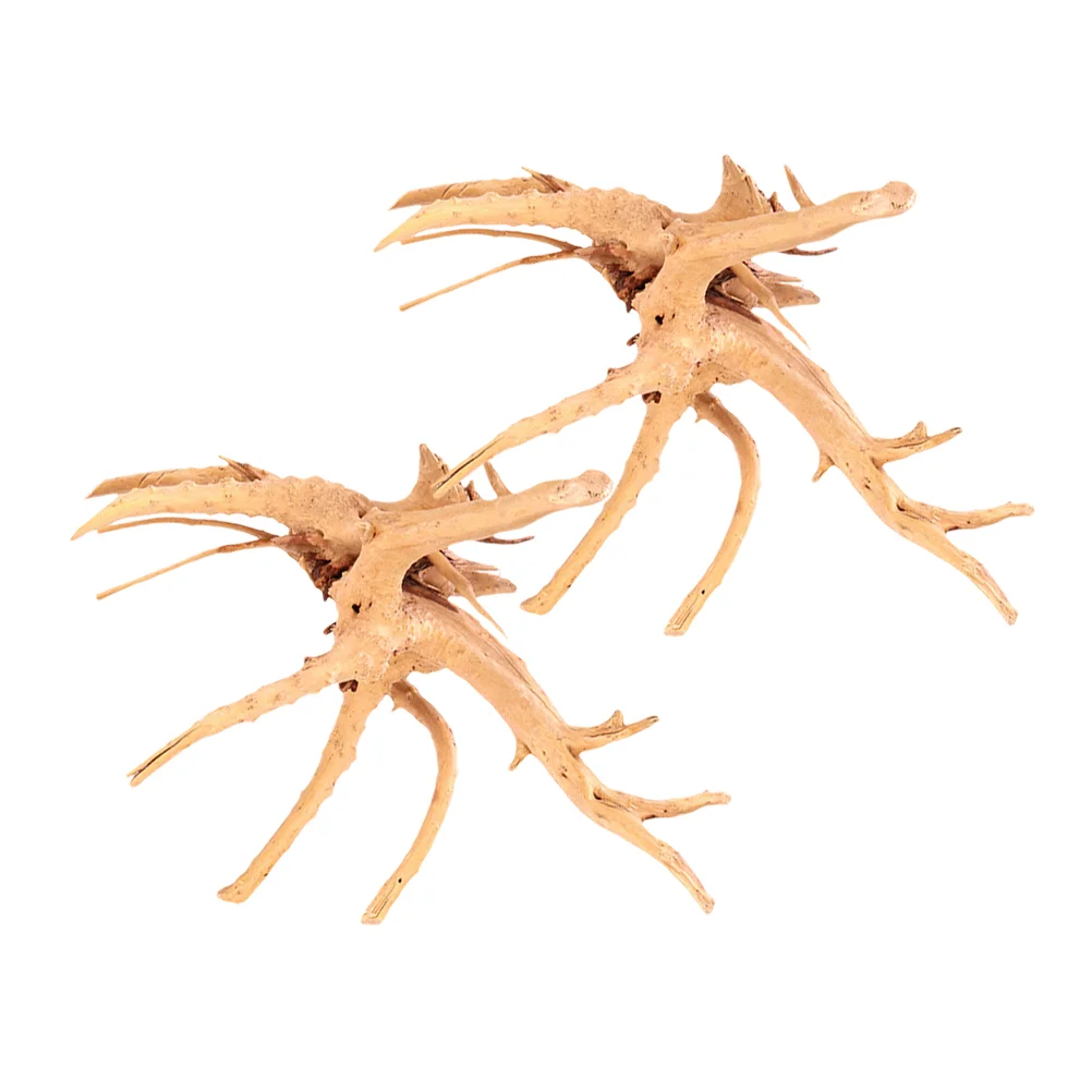 2 Pcs Fish Tank Sunken Wood Decoration Dead-wood for Aquarium Spider Reptile Tree Bark Animals Natural Rhododendron Crafts