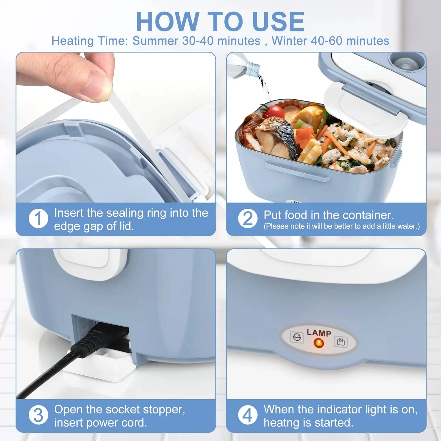 Elektryczny Lunch Box: Przenośny Podgrzewacz do Jedzenia 12V/24V/110V z 1,5L Szczelnym Pojemnikiem ze Stali Nierdzewnej i Torbą Termoizolacyjną do Samochodu/Domu