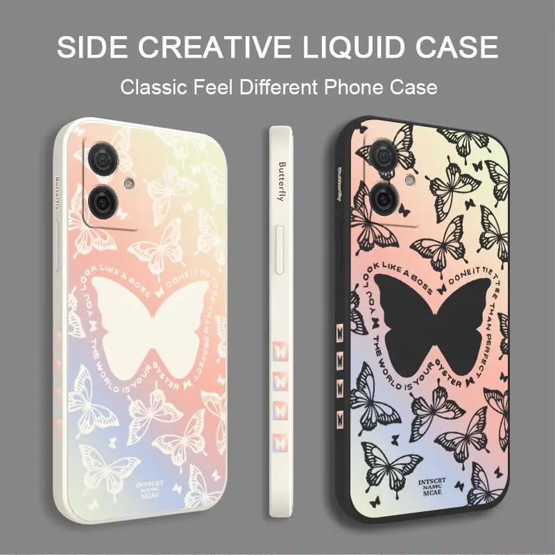 G54 Butterfly Dazzle Silicone Phone Case For Motorola Moto G54 G53 G52 G42 G22 G8 G9 G9Plus G8Play G84 G50 G24 G14 G100 Cover