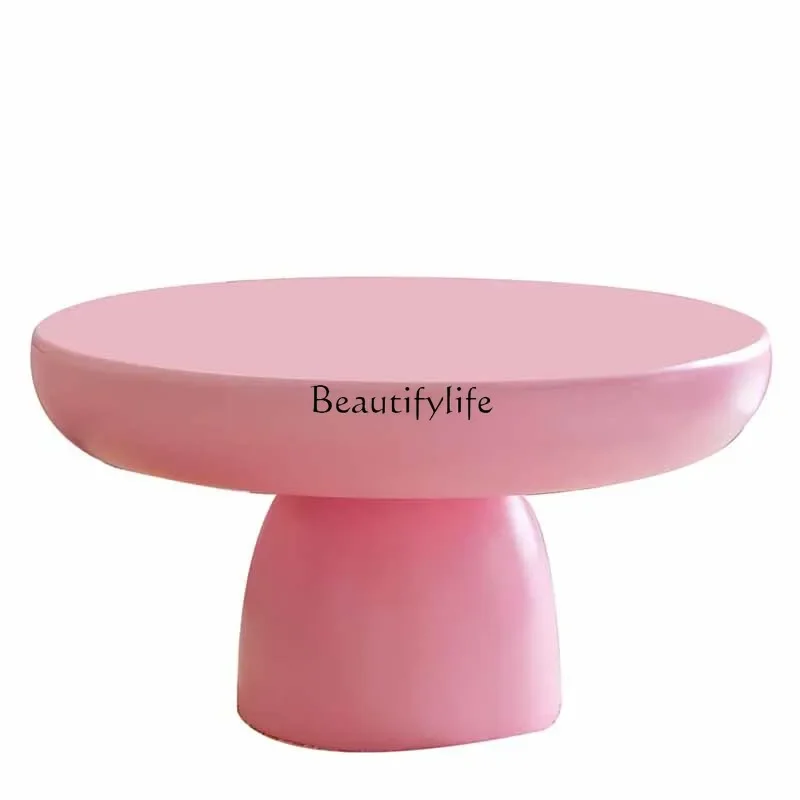 

yj7 Waterproof Cute Small Coffee Table Kawaii Unique Modern Round Nordic Side Table Living Room Balcony Mesa Centro Salon Furnit