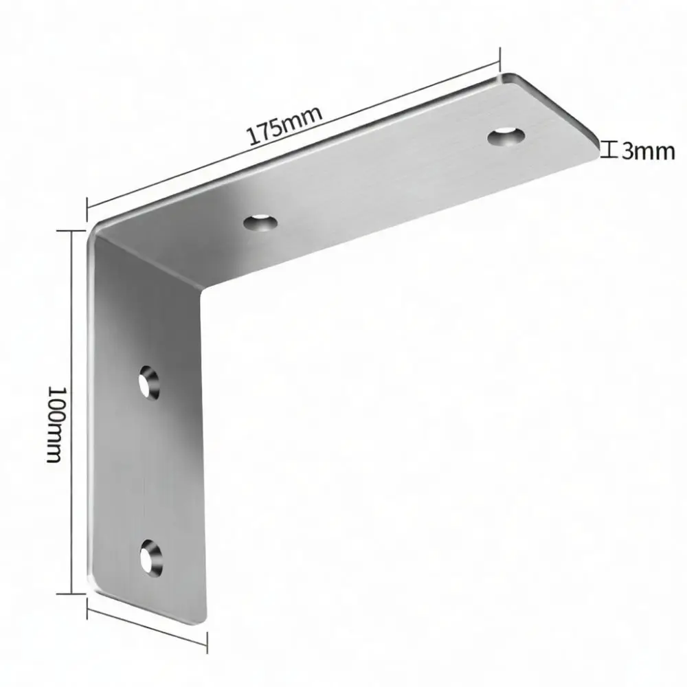 Stainless Steel L Shape Corner Brace Wall Mounted Shelf Support Heavy Duty Floating Hardware For Home Storage Rack