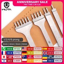 WUTA 1Set 4pcs Basic Leather Chisel Tool Diamond Pricking Iron Hole Punch Stitching Leather Craft tools 3/4/5/6mm 1-2-4-6 teeth