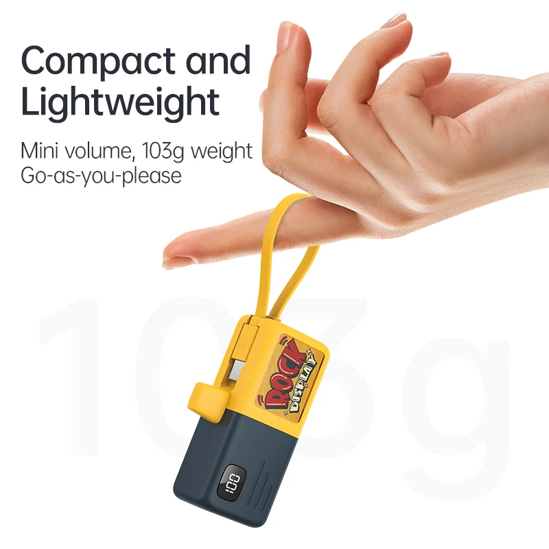 KUULAA Mini Power Bank with Type-C Cable Fast Charging For iPhone 15 14 13 Por Max Portable Charger for Xiaomi Samsung 5000mAh image 4