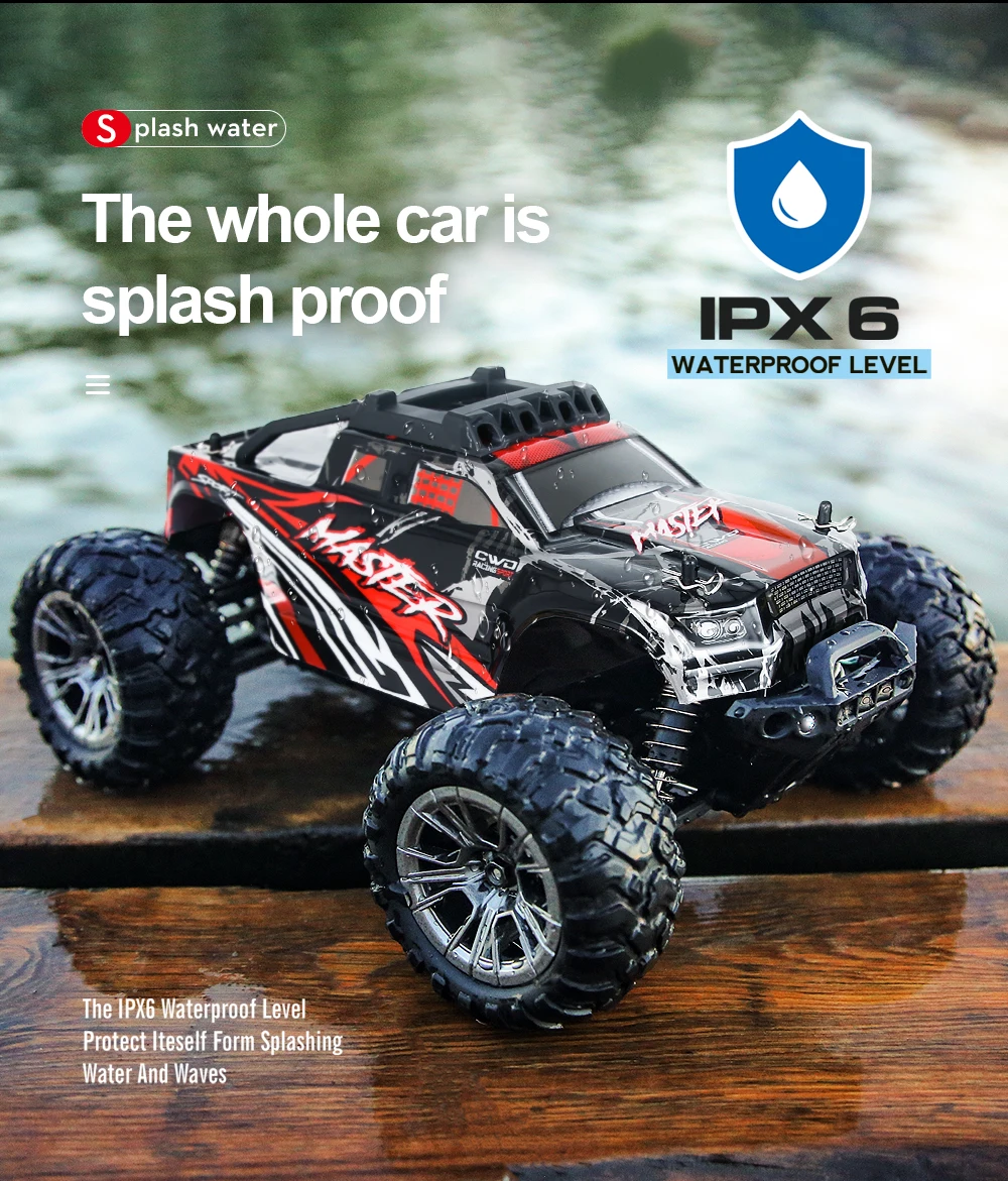 1/16 RC Car KF11 Off-Road 4WD 33KM/H Speed Drift Racing IPX6 Waterproof Remote Control Truck Toys for Adults and Kids