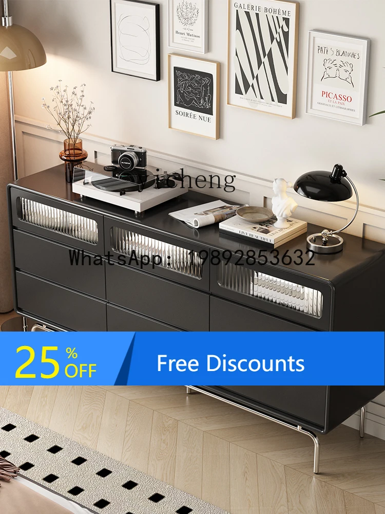 AA  solid wood nine-chest  cream side cabinet storage storage audio-visual cabinet