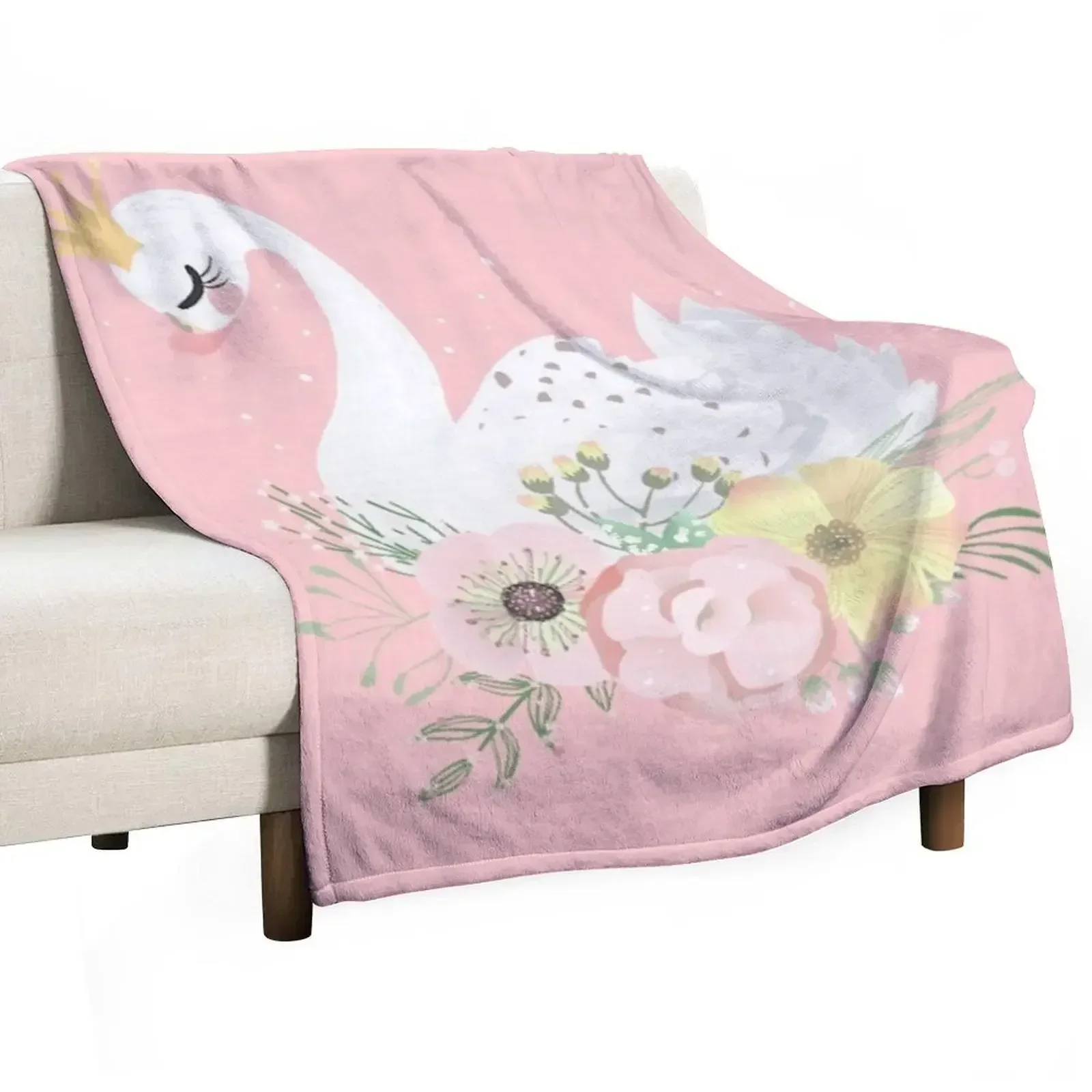 swan princess, a magic fairy tale for kids Throw Blanket Heavy Travel Soft Plush Plaid Personalized Gift Retros Blankets