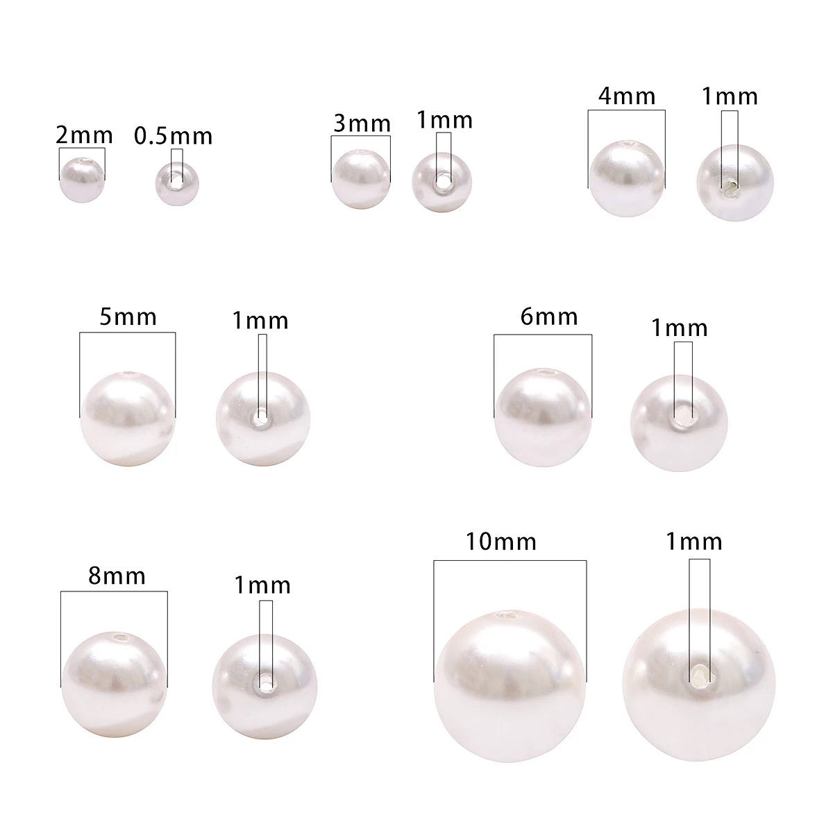 2/3/4/5/6/8/10mm Glass Imitation Pearls Beads for DIY Bracelet Earrings Necklace Beads for Handmade Jewelry Making Craft