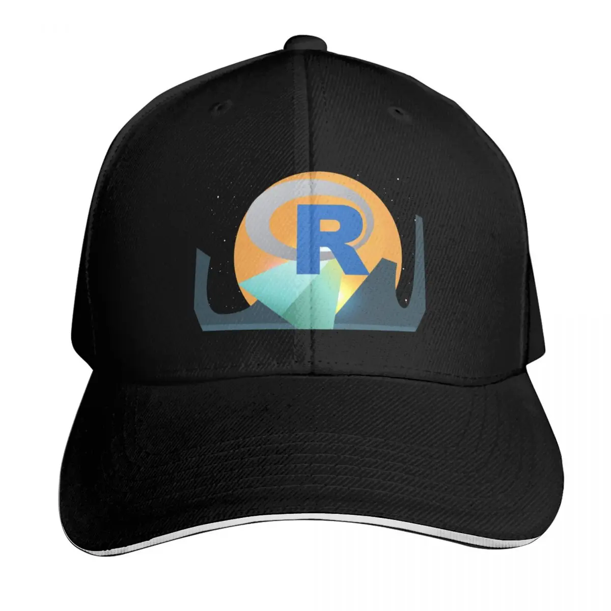 R programming language R logo Baseball Cap Adjustable Buckle Closure Moisture Wicking Quick Dry Curved Brim Classic Fit