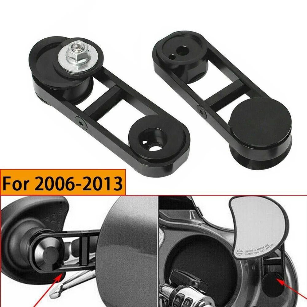 

Motorcycle Black Adjustable Drop Mirror Relocator Mount Kit For 2006-2013 Harley Touring Street Glide FLHX