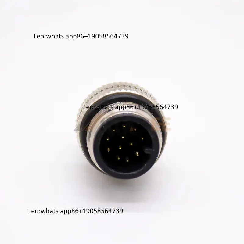 12 Pin M12 A-Coded Male Connector Straight Solder Cup Molded Plug view 3