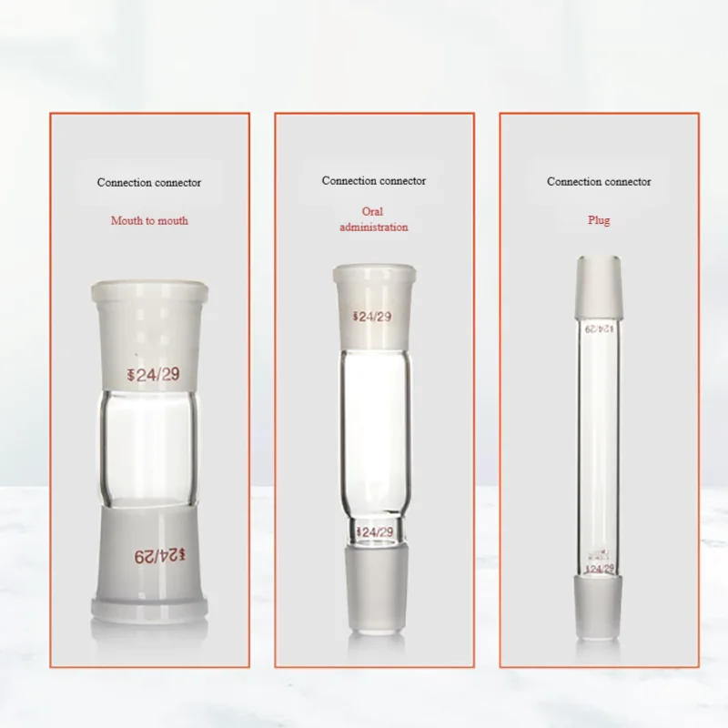 Connector with double inner grinding port/double outer grinding port, port-turn plug, high borosilicate glass air port interface