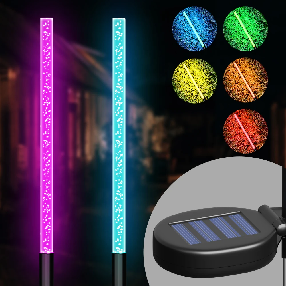 

2 шт. садовых солнечных светильников, водонепроницаемые, меняющие цвет, светодиодные, в форме пузырьков, для дорожек, двора, патио и газона